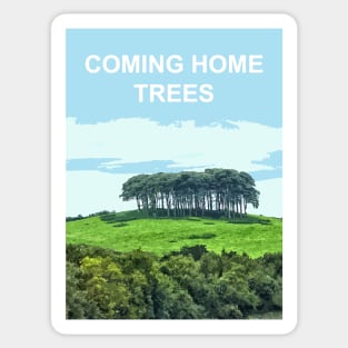 Coming Home Trees, Nearly There Trees Cornwall.  Cornish gift Kernow Travel location poster Sticker